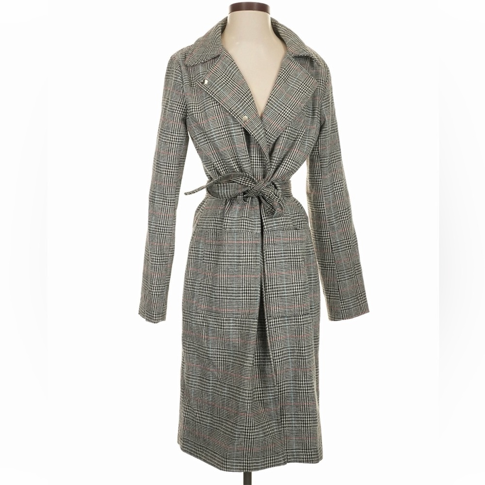 NWT Missguided Gray Tweed Trench Coat